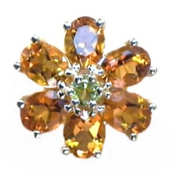 B2141 14K RD/PER CITRINE SLIDE IN FLOWER LIKE DESI 